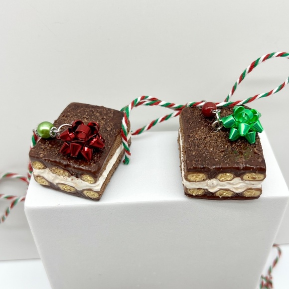 Tiramisu Christmas Ornament – Handmade Clay Italian Dessert Ornament - Picture 7 of 16